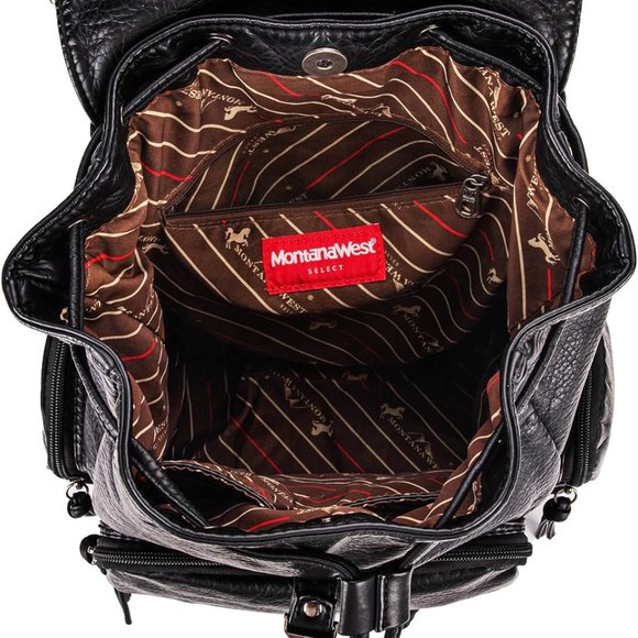 NWT Montana West Satchel Backpack - Black - Picture 4 of 4